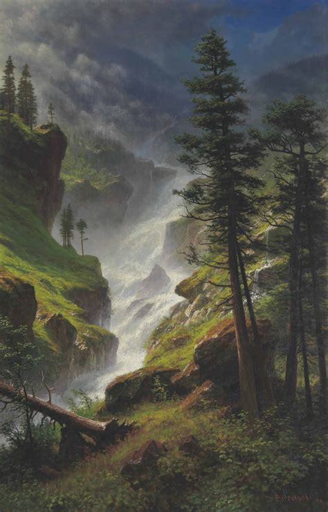 Albert Bierstadt 1830 1902 Rocky Mountain Waterfall Christies