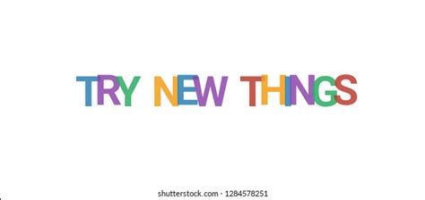 Try New Things Word Concept Colorful Stock Vector Royalty Free
