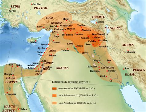 Assyrian Empire 1100 606 Bc ⚔️ Bible Study Plans Bible Mapping Map