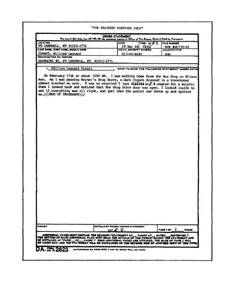 2022 Army Sworn Statement Form Fillable Printable Pdf And Forms