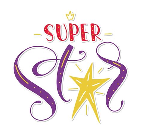 Premium Vector Super Star Multicolored Lettering With The Letter A