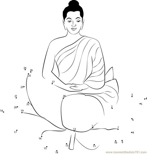 Blessed Buddha Purnima Dot To Dot Printable Worksheet Connect The Dots