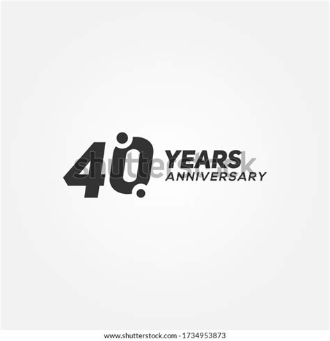 40 Years Anniversary Vector Design Stock Vector Royalty Free
