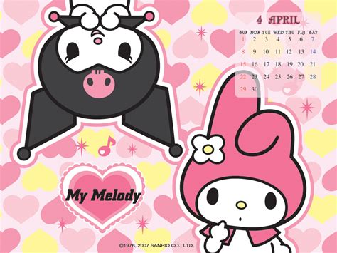 A place for fans of my melody to view, download, share, and discuss their favorite images, icons, photos and wallpapers. My Melody & Kuromi Calendar Wallpaper - My Melody ...