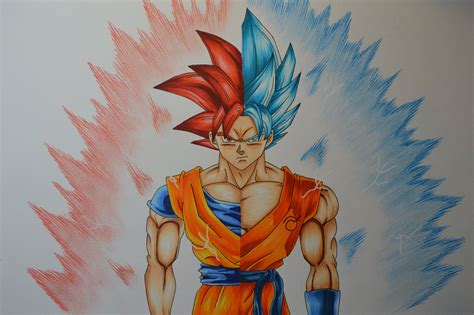 How To Draw Super Saiyan God Goku Step By Step Tutorial Dragonballz