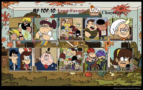 My Top 10 Least Favorite Loud House Characters By Ezmanify