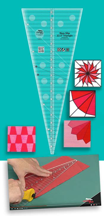Creative Grids Non Slip 225 Degree Triangle Quilt Ruler
