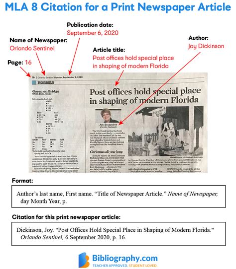 How To Cite A Newspaper Article In Mla With Examples