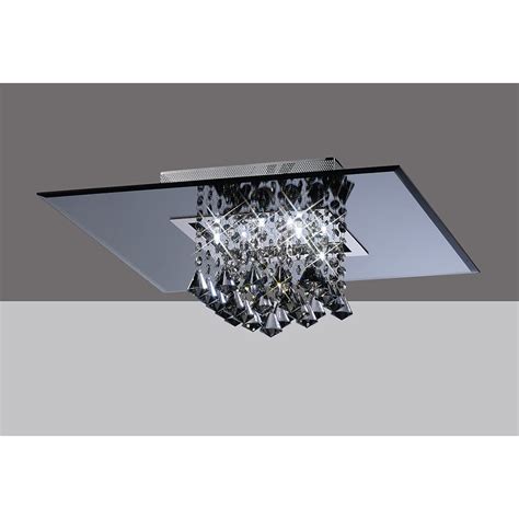 Gleaming glass ball accents complement the cream linen drum shade and shiny chrome finish bringing a soft modern sensibility to. Diyas Starda Semi-flush Crystal Ceiling Light Polished Chrome