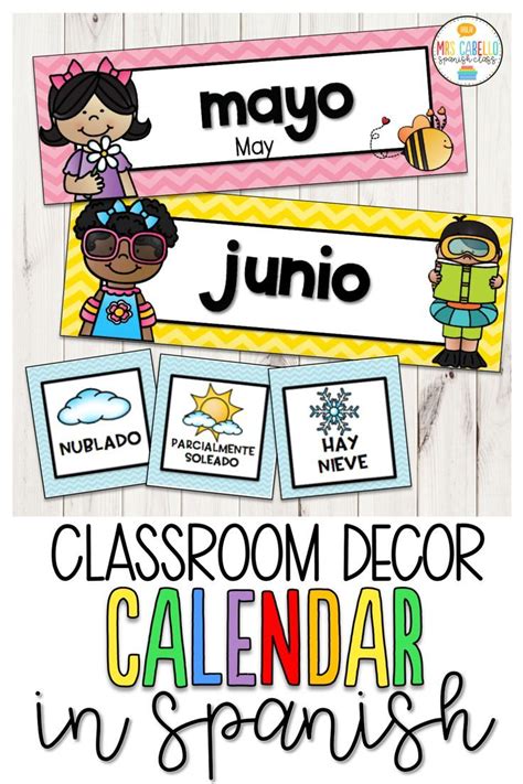 Calendar In Spanish Calendario En Espanol Classroom Decor Spanish