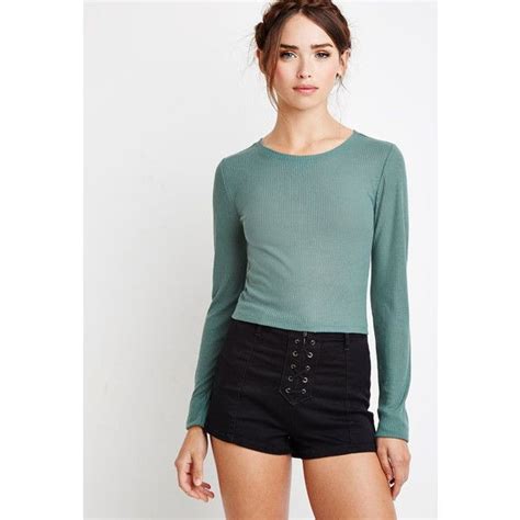 Forever 21 Ribbed Knit Crop Top Knit Crop Top Ribbed Knit Top Long Sleeve Crop Top