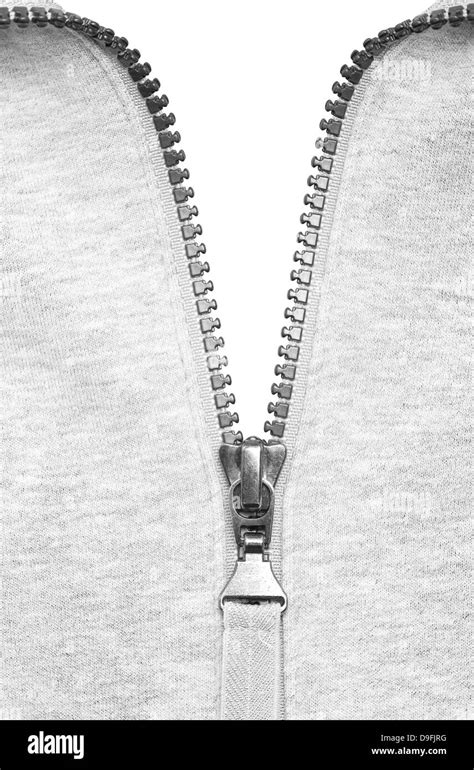Zipper Half Closed Isolated On White Stock Photo Alamy