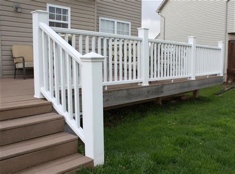 Vinyl porch railing installation designs, and vinyl deck railing system with stained or. How to Install Vinyl Deck Railing - Gardenerdy