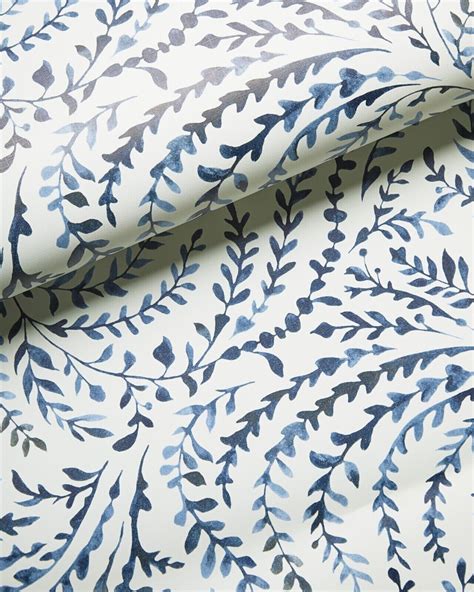 New Sealed Serena And Lily Roll Priano Wallpaper Navy Blue White 3