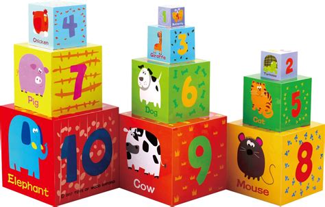 Towo Wooden Stacking Boxes Nesting And Sorting Cups Numbers Alphabet