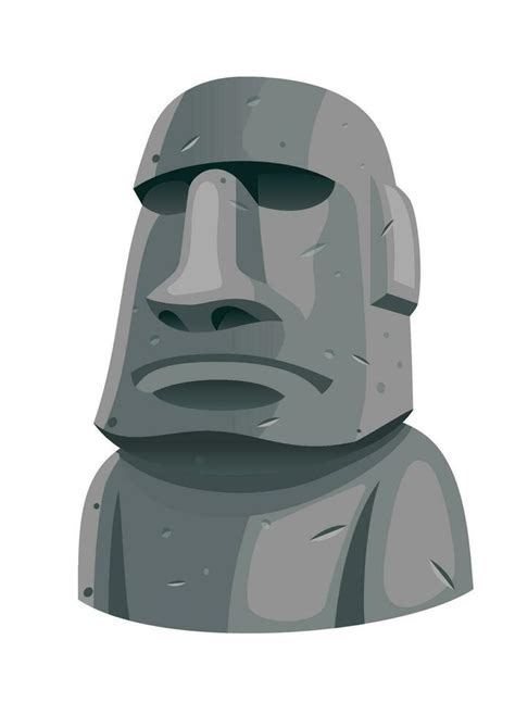 Vector Illustration Of Moai Statues On Easter Island 27175751 Vector
