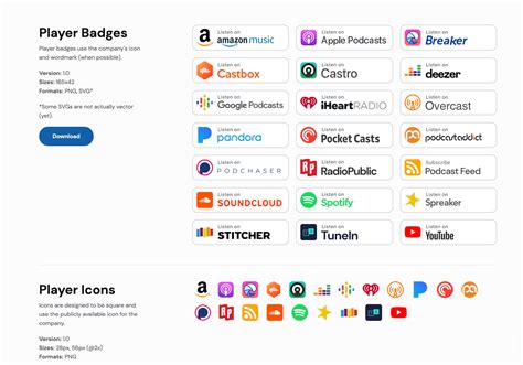 Podcast Player Badge Set By Podpage Download A Full Set Of Podcast