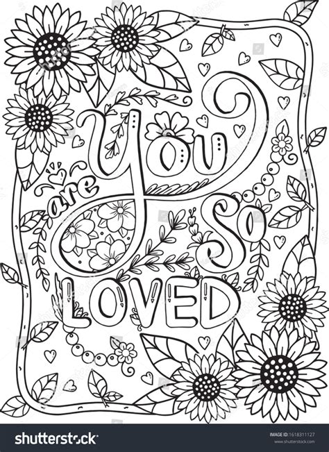 Download You Loved Font Heart Sunflowers Elements Stock Vector ...