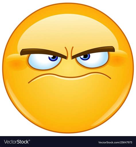 Grumpy Emoticon Vector Image On Vectorstock Funny Emoticons Funny