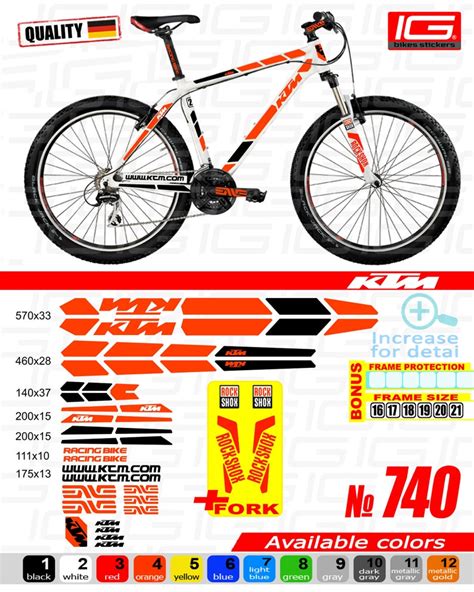 Ktm Bike Frame Stickers Bicycle Stickers Stickers On The Frame Etsy