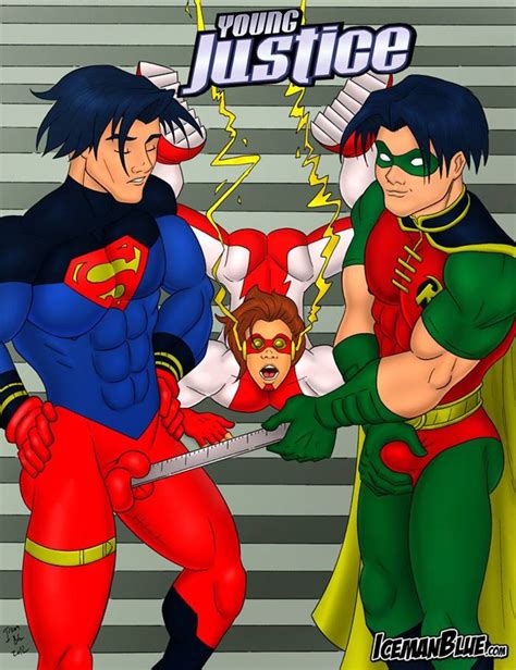 Heróis transando Super Man Robin e The Flash Homens Pelados BR