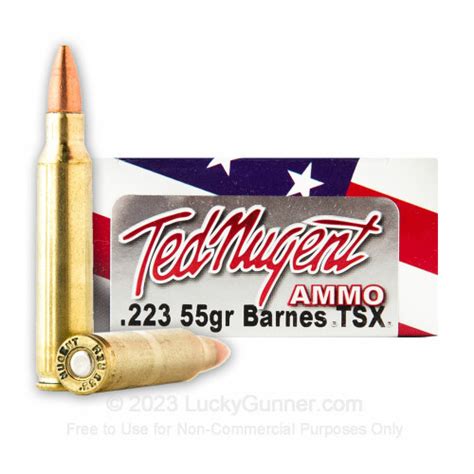 223 Remington Ammo Pierce Munitions Barnes Tsx Ted Nugent 55gr Schp
