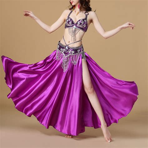 Professional Belly Dance Costume 2 3pcs Full Set Bra Top Hip Belt Long Skirt Ebay