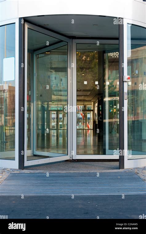Entrance Of Mall With Revolving Door Stock Photo Alamy
