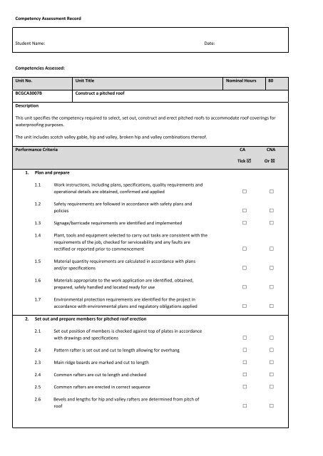 Laboratory Competency Assessment Template