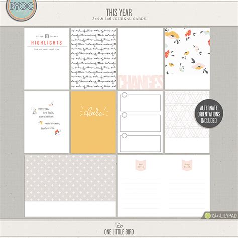 This Year Printable Journaling Cards One Little Bird