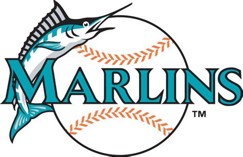 Florida Marlins Alternate Logo 1993 Marlins In Teal With Black Outline And Leaping Marlin On