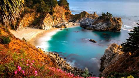 California Fall Mcway Pacific Ocean Wallpapers Hd Desktop And