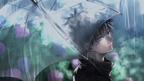Anime, anime boys, jujutsu kaisen, satoru gojo. Megumi Fushiguro In Rain With Umbrella HD Jujutsu Kaisen ...