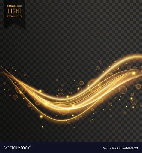 Transparent Golden Light Effect Background Vector Image