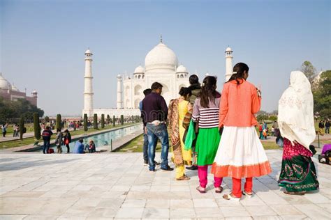 Tourists Taj Mahal India Editorial Image Image Of Muslim 49472150
