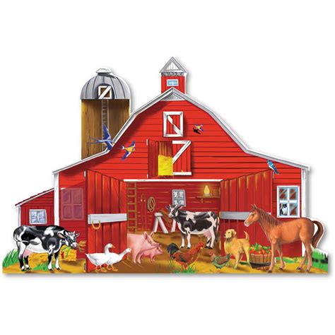 Melissa And Doug Farm Friends Floor Puzzle Easy Clean Surface Promotes