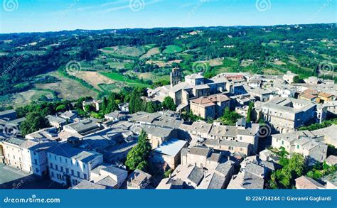 Panoramic Aerial View Of Orvieto Medieval Town From A Flying Drone