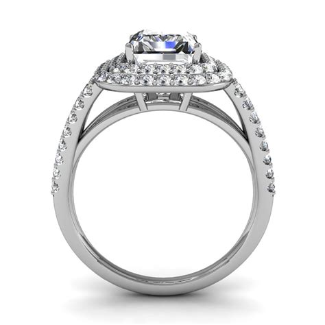 2 2ct princess cut natural diamond double row princess cut halo engagement rings gia certified