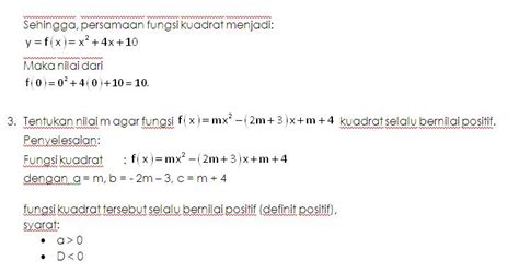 Contoh Soal Dan Pembahasan Fungsi Kuadrat Lucie Suparintina