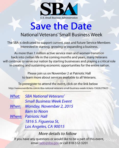 Sba National Veterans Small Business Week Event
