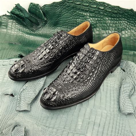 Buy Genuine Leather Mens Wholecut Shoes Black Alligator Men Shoes