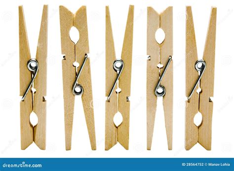 Five Clothespins Stock Photo Image Of Isolated Domesticlife 28564752