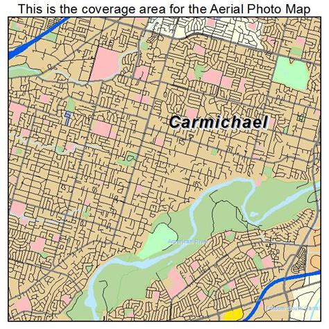 Aerial Photography Map Of Carmichael Ca California