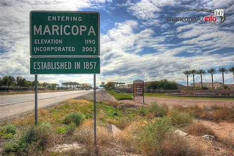 City Of Maricopa Arizona City Sign By The 347 Highway John Wayne