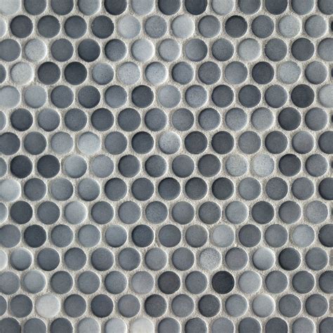 Dark Gray Ii Penny Porcelain Mosaic Porcelain Mosaic Penny Tile