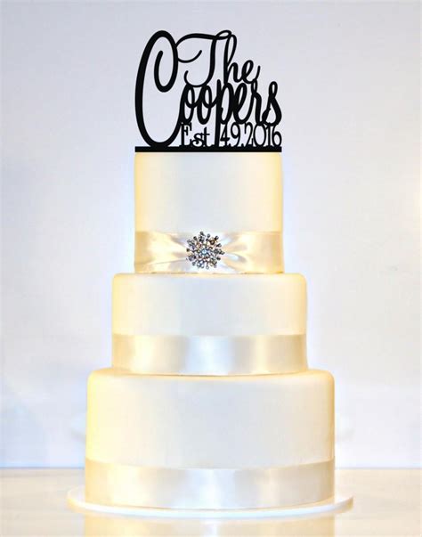 Wedding Cake Topper Monogram Personalized With Your Last Name And Wedding Date 2496724 Weddbook