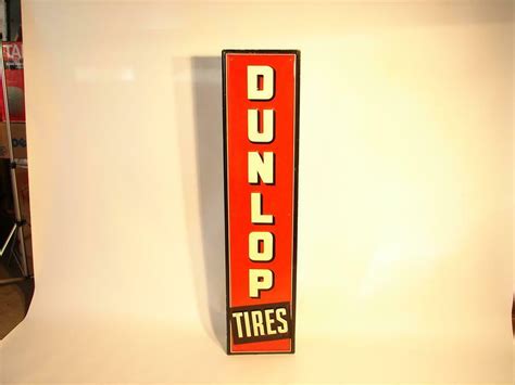 1940s Dunlop Tires Embossed Tin Garage Sign