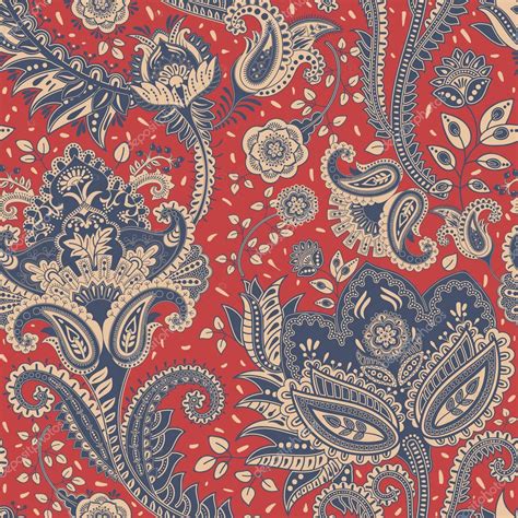 Vector seamless pattern. Indian floral backdrop. Paisley. Fashion style ...