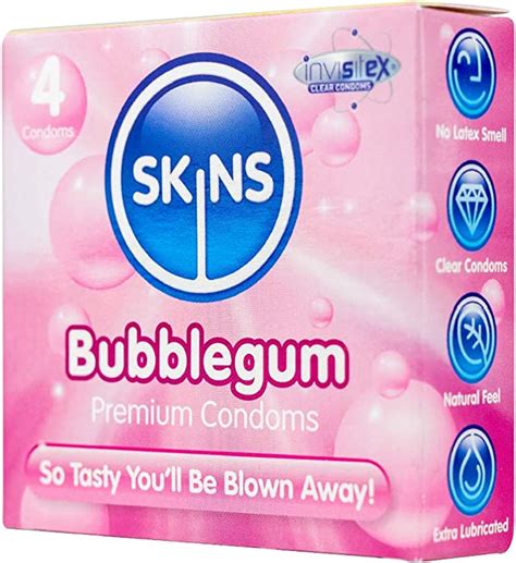 Premium Skins Bubblegum Flavoured Condoms For Oral And Intercourse Ultra Thin Flavoured