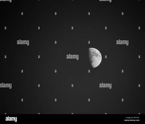 Half Moon In The Clear Sky Stock Photo Alamy